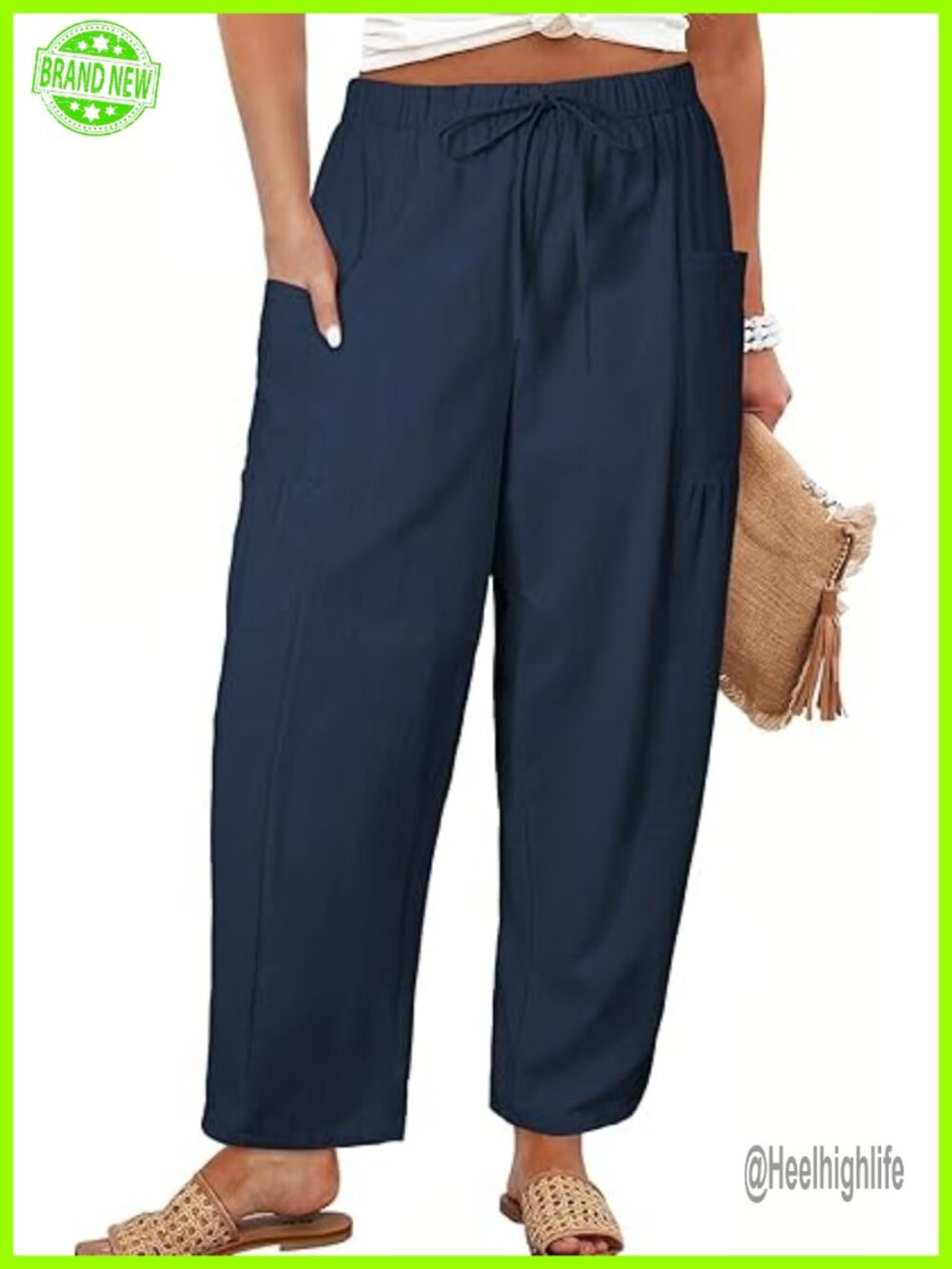 Plus Size Wide Leg Palazzo Pants with Pockets